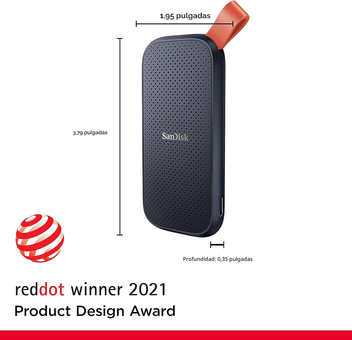 SanDisk 1TB SSD portátil - Hasta 800MB\/s, USB-C, USB 3.2 Gen 2, fi...