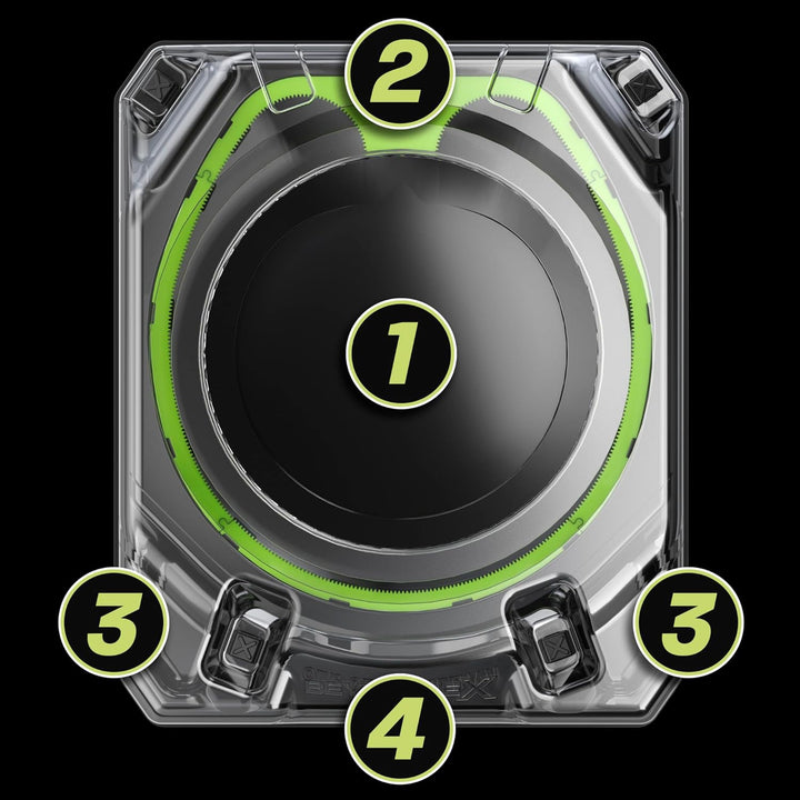 Beyblade X Xtreme Battle Set con Beystadium Arena con riel