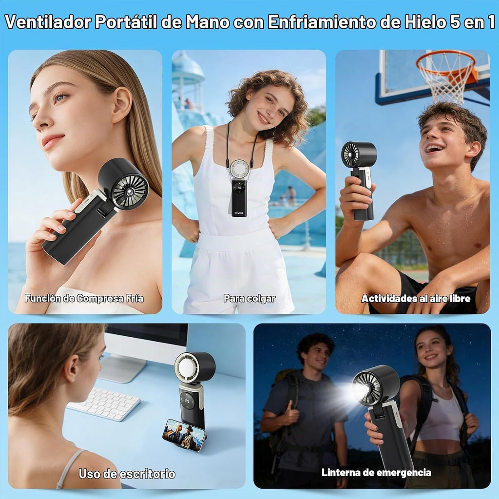 SSWind Ventilador portátil de mano de 6000 mAh con refrigeración po...