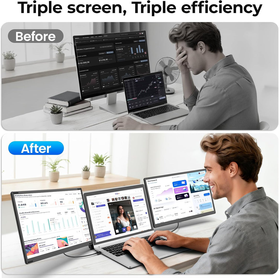 Extensor de pantalla para laptop, 15.6" 1080P FHD Monitor para...