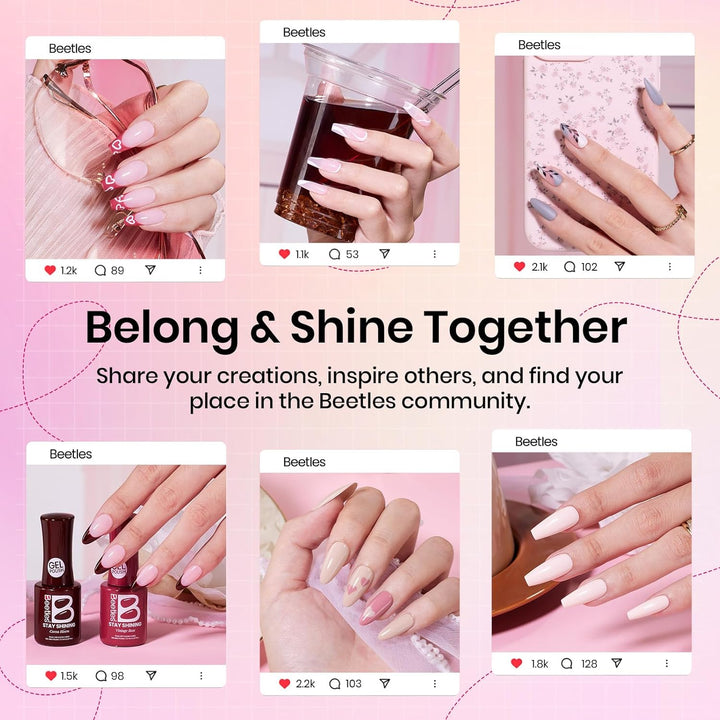 Beetles Stay Shining - Kit de 23 esmaltes de uñas de gel con luz UV...