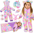 Conjunto de ropa de muñeca americana de 18 pulgadas y accesorios para bolsa de dormir
