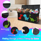 Caja de juguetes Extra Large, cofre de almacenamiento para niños con tapa, 40"x16"x16", negro