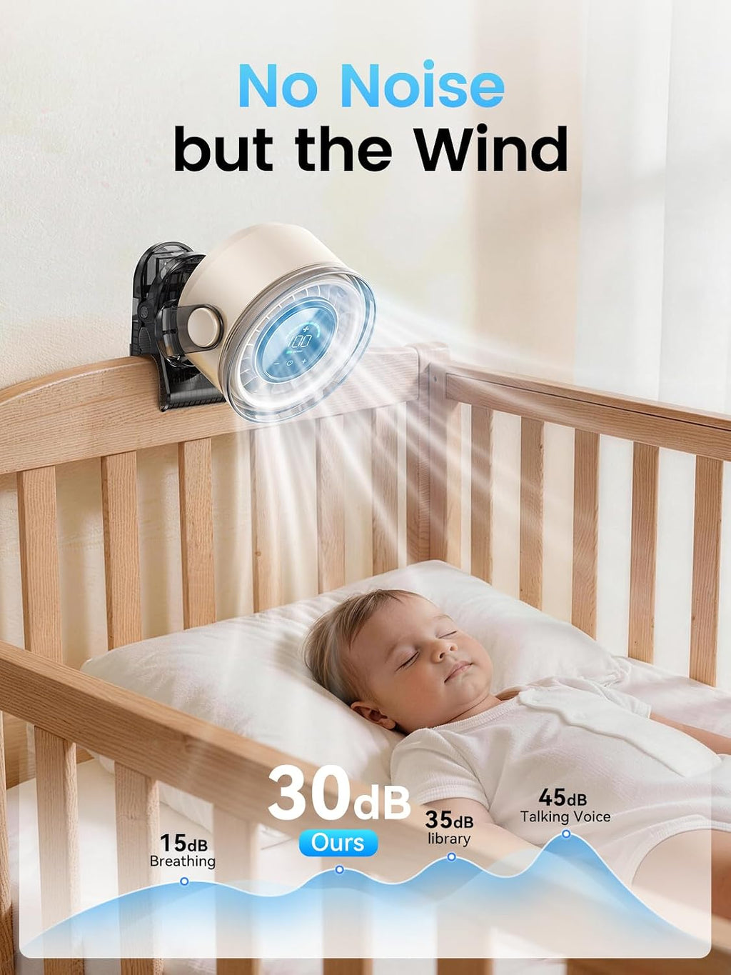 OpenBay Ventilador de clip, ventilador USB recargable con abrazader...
