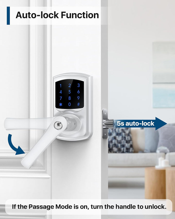 HIDALIFE Cerradura de puerta de entrada sin llave con teclado y man...
