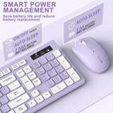 Combo de teclado y mouse inalámbricos, teclado inalámbrico de tamañ...