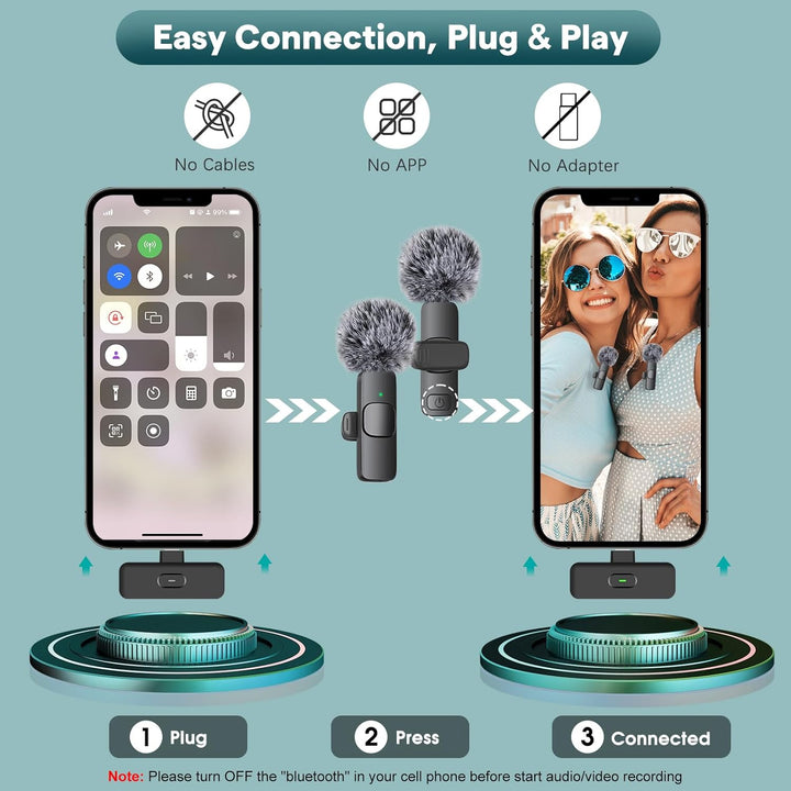 MAYBESTA Mini micrófono inalámbrico para iPhone, teléfono Android,...