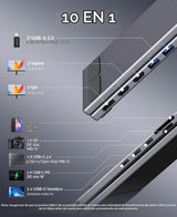 Estación de acoplamiento USB C para laptop 3 monitores 4K a 60Hz, c...