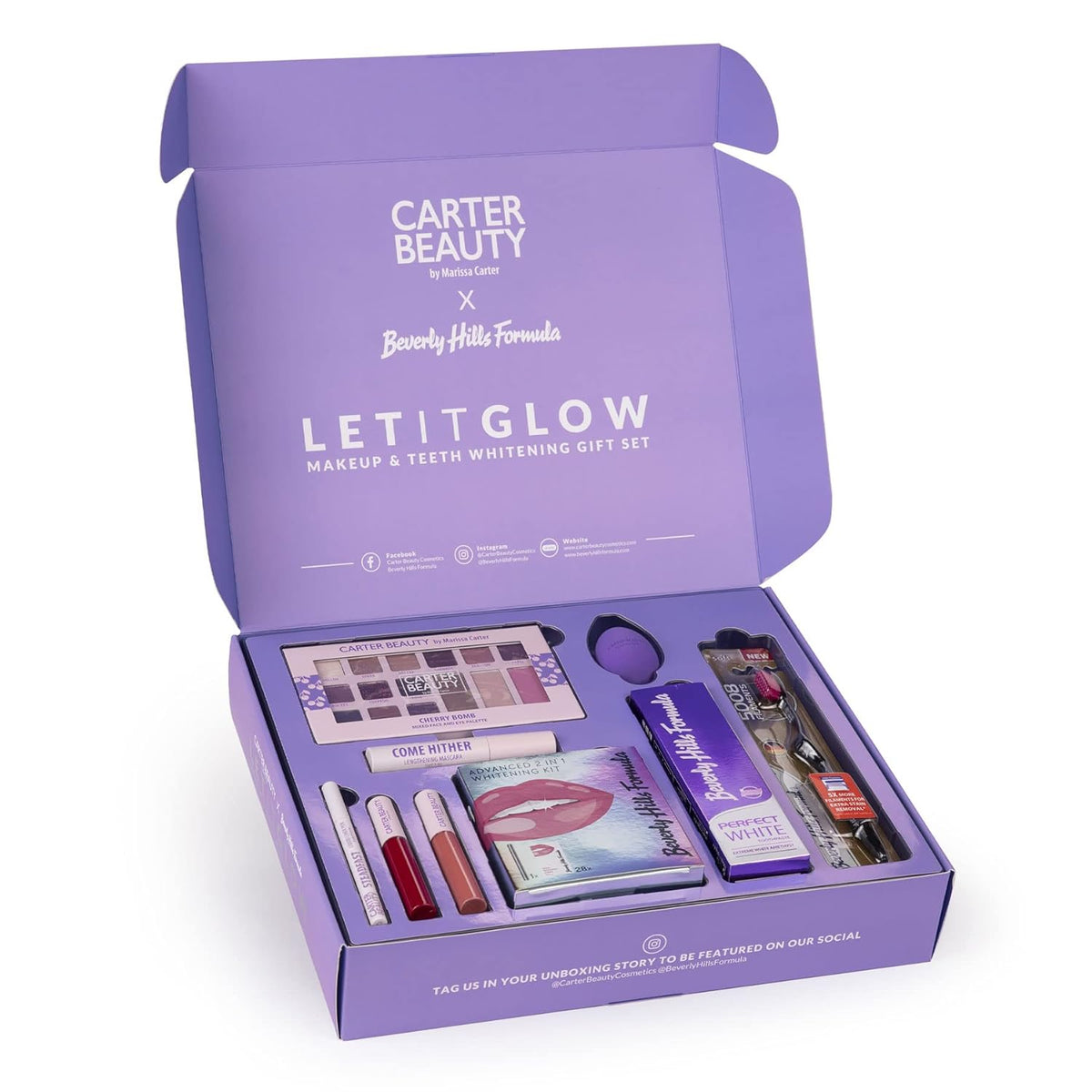 Carter Beauty Let It Glow - Juego de maquillaje y blanqueamiento de...
