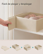 Organizadores de Cajones SONGMICS, Set de 12, Cajas de Almacenamiento Plegables de Tela