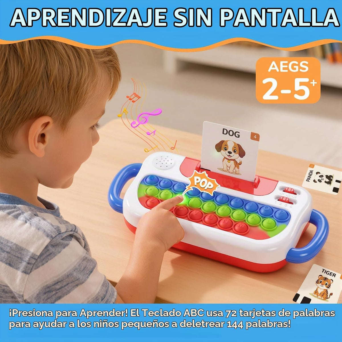 Tarjetas didácticas parlantes con teclado emergente, juguetes de