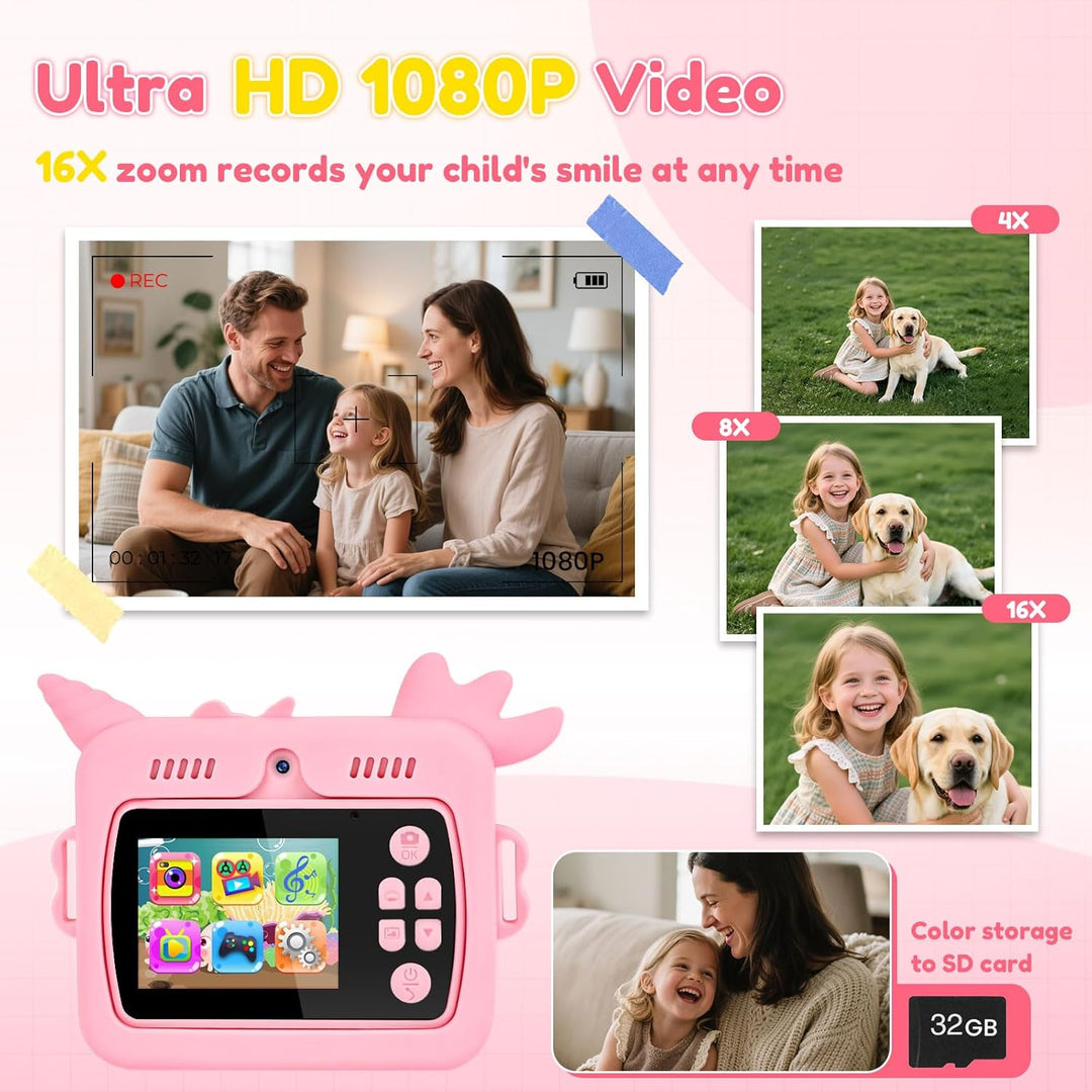 OTJ Cámara para Niños con Impresión Instantánea para Niñas y Niños...