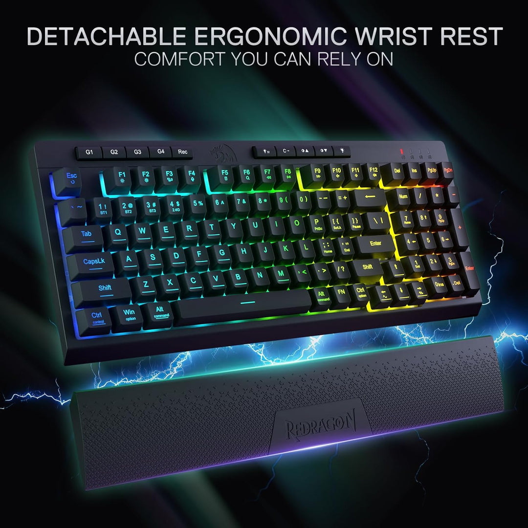 Redragon K515 PRO Shiva RGB - Teclado para videojuegos con membrana...