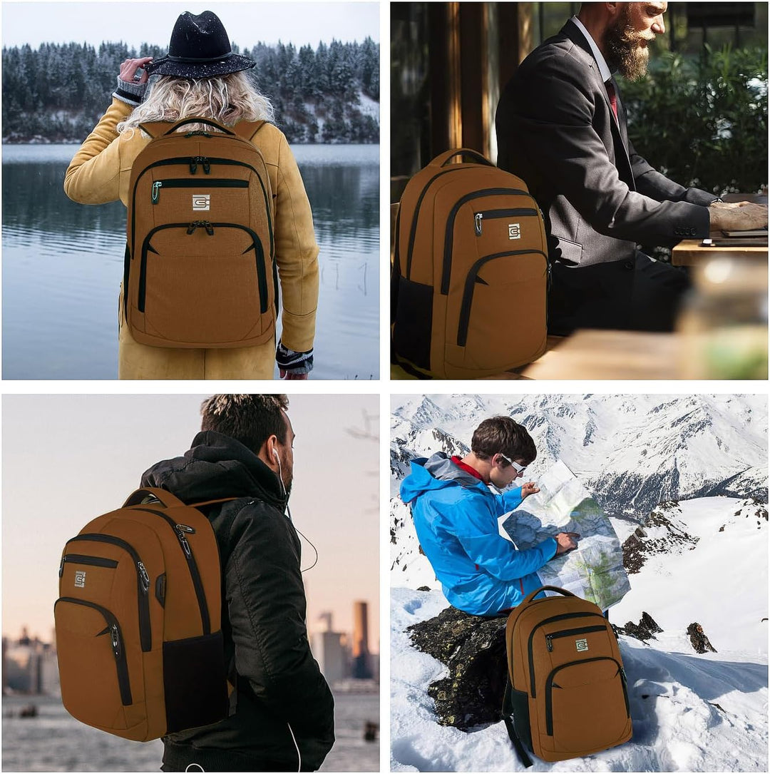 Mochila para Laptop Volher, Marrón, 15,6 pulg., Computadora portátil