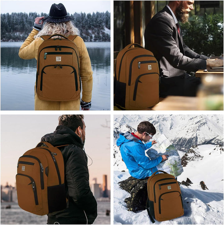 Mochila para Laptop Volher, Marrón, 15,6 pulg., Computadora portátil