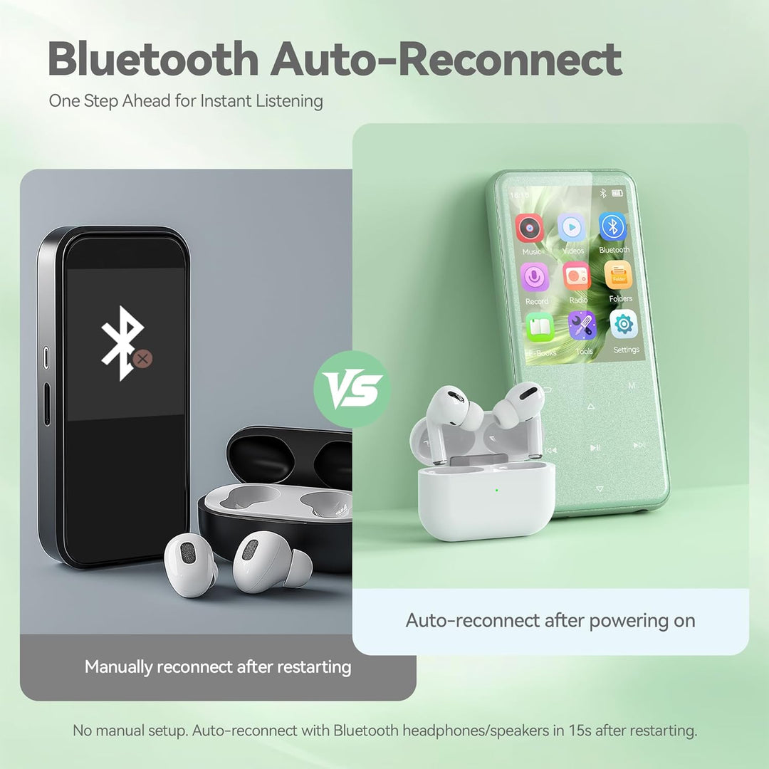 AGPTEK Reproductor MP3 de 64 GB con Bluetooth, reproductor de músic...