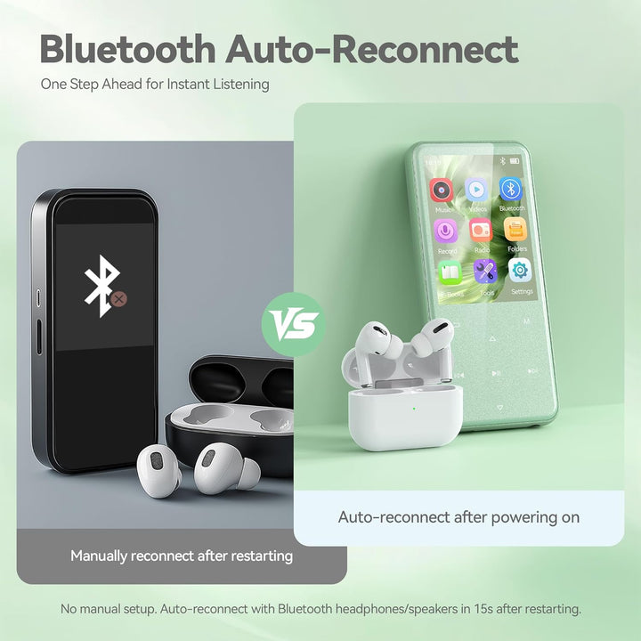 AGPTEK Reproductor MP3 de 64 GB con Bluetooth, reproductor de músic...