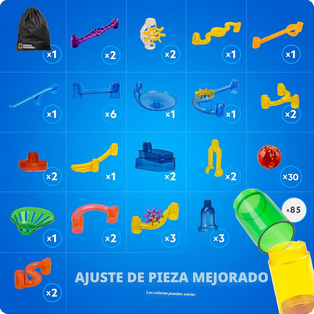 NATIONAL GEOGRAPHIC Glowing Marble Run - Juego de construcción de 1...