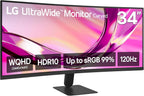 LG 34U60ZB-B 34 pulgadas UltraWide WQHD (3440 x 1440) Monitor de co...
