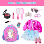 American - Juego de ropa y accesorios de maquillaje para muñecas de 18