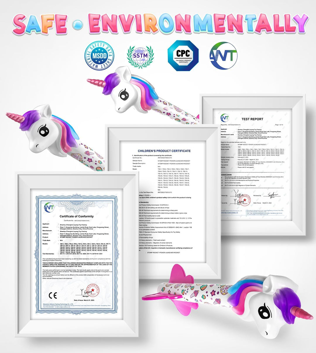 beefunni Lanzador de cohetes de unicornio para niños, 4 unicornios,...