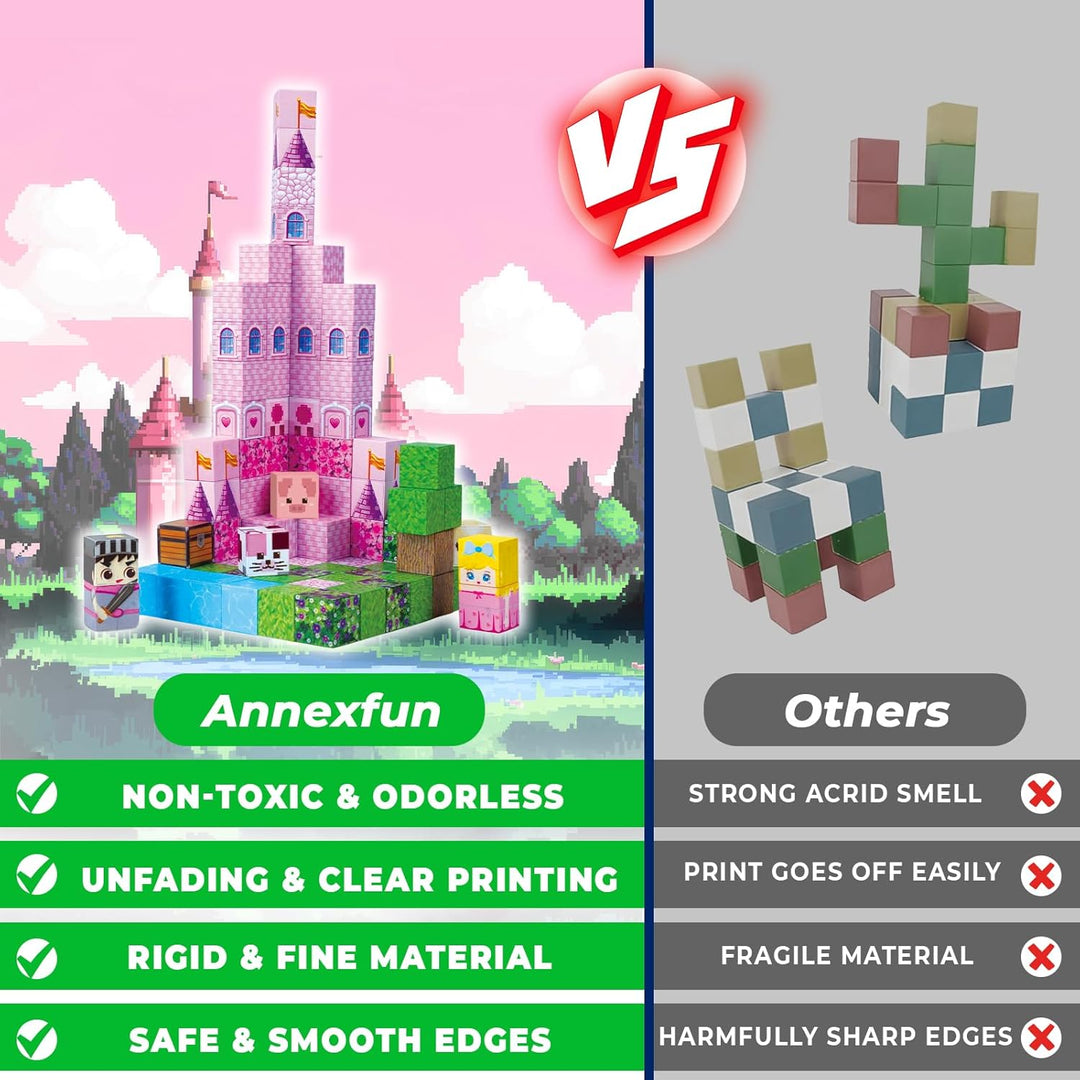 Annexfun Bloques magnéticos, 100 bloques de construcción magnéticos...