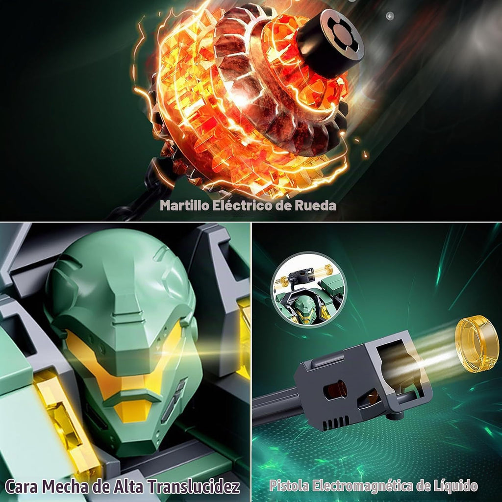 HIGH GODO Juego de bloques de construcción transformables de robot mecánico para adultos, juego de bloques de construcción transformables de héroe de la justicia de la ciudad, soldado mec, kit de construcción de modelo mec, juguetes de robots creativos