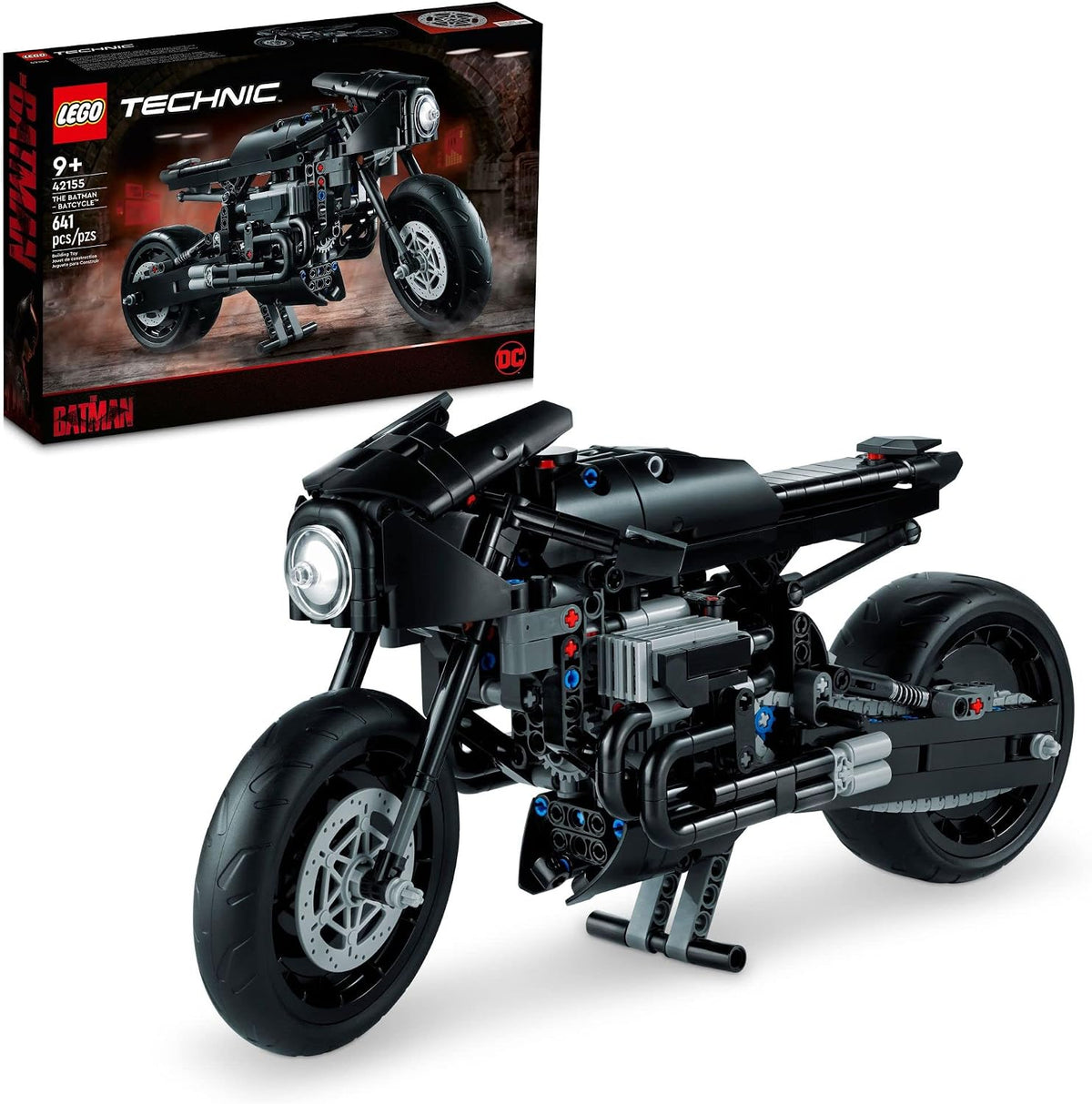 LEGO Technic The Batman – Set de BATCYCLE 42155, Motocicleta de Juguete Coleccionable, Kit de Construcción de Modelo a Escala de la Icónica Moto del Súper Héroe de la Película de 2022