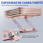 Soporte para Laptop de Escritorio (Rotación 360°), Elevador de Aluminio para Laptops de 10-16"