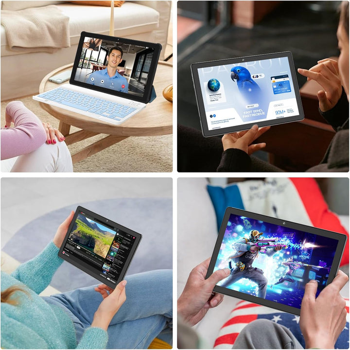 NEWISION Tablet Android 16 de 10 pulgadas con teclado, 12 GB de RAM...
