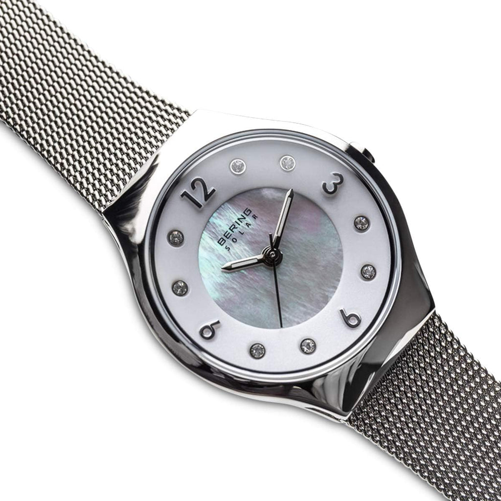 Bering Reloj Mujer Movimiento Solar - Colección Solar con Acero Inoxidable y Cristal de Zafiro 14427-XXX