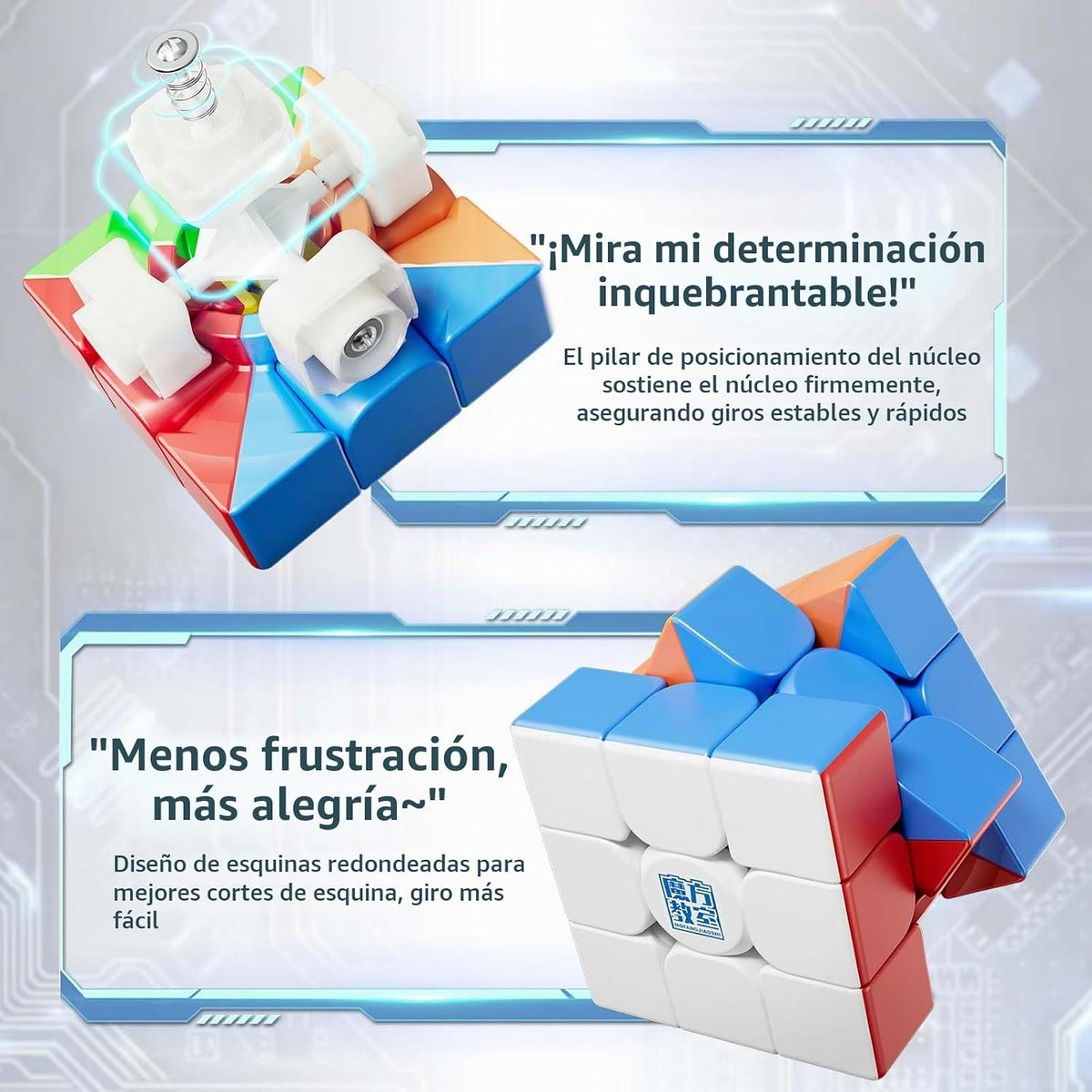 Moyu Meilong - Juego de cubos educativos de 2 x 2, 3 x 3, 4 x 4, 5 x 5, 6 x 6, 7 x 7, cubo moyu, sin calcomanías, paquete de 6 unidades