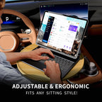 Bandeja de Auto y Escritorio de Auto para Laptop, Soporte Giratório de 360° de Madera, Bandeja para Volante, Accesorios de Auto para Mujeres y Hombres, Compatible con Tesla Model Y/3/S, Ford F150