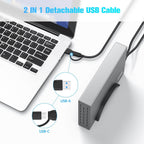 RSHTECH Carcasa de Disco Duro Versión Mejorada de 3.5" de Aluminio USB C a SATA Dock Externo para Discos Duros de 3.5 pulgadas HDD y SSD de hasta 24TB, con Cable USB 2-en-1, Compatible con UASP