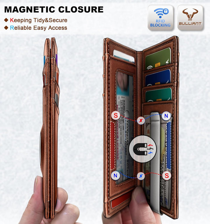 BULLIANT Billetera Airtag para hombre, delgada con clip para dinero...