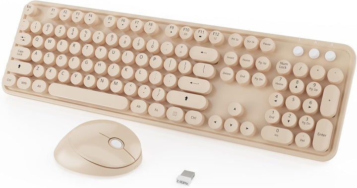 KOOTOP - Teclado inalámbrico, lindo y colorido de 104 teclas, máqui...