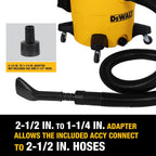 DEWALT Kit de accesorios de manguera de vacío para detalles de automóviles de 8 piezas, accesorios de aspiradora de tienda para limpieza eficiente, compatible con la mayoría de aspiradoras húmedas y