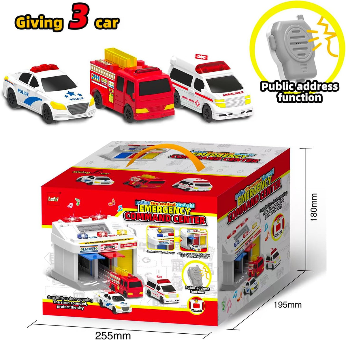 Rescue Station - Juego para niños, 3 bahías, estacionamiento