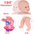 ebuddy Muñeca de bebé de 12 pulgadas y accesorios, Rosa