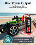 HOOVO 7.4V 70C 6200mAh 2S Lipo Batería Estuche Duro con Enchufe Tracxas (2
