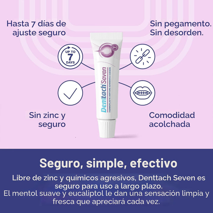Denttach Seven Denture Adhesive, adhesivo termoplástico para dentad...