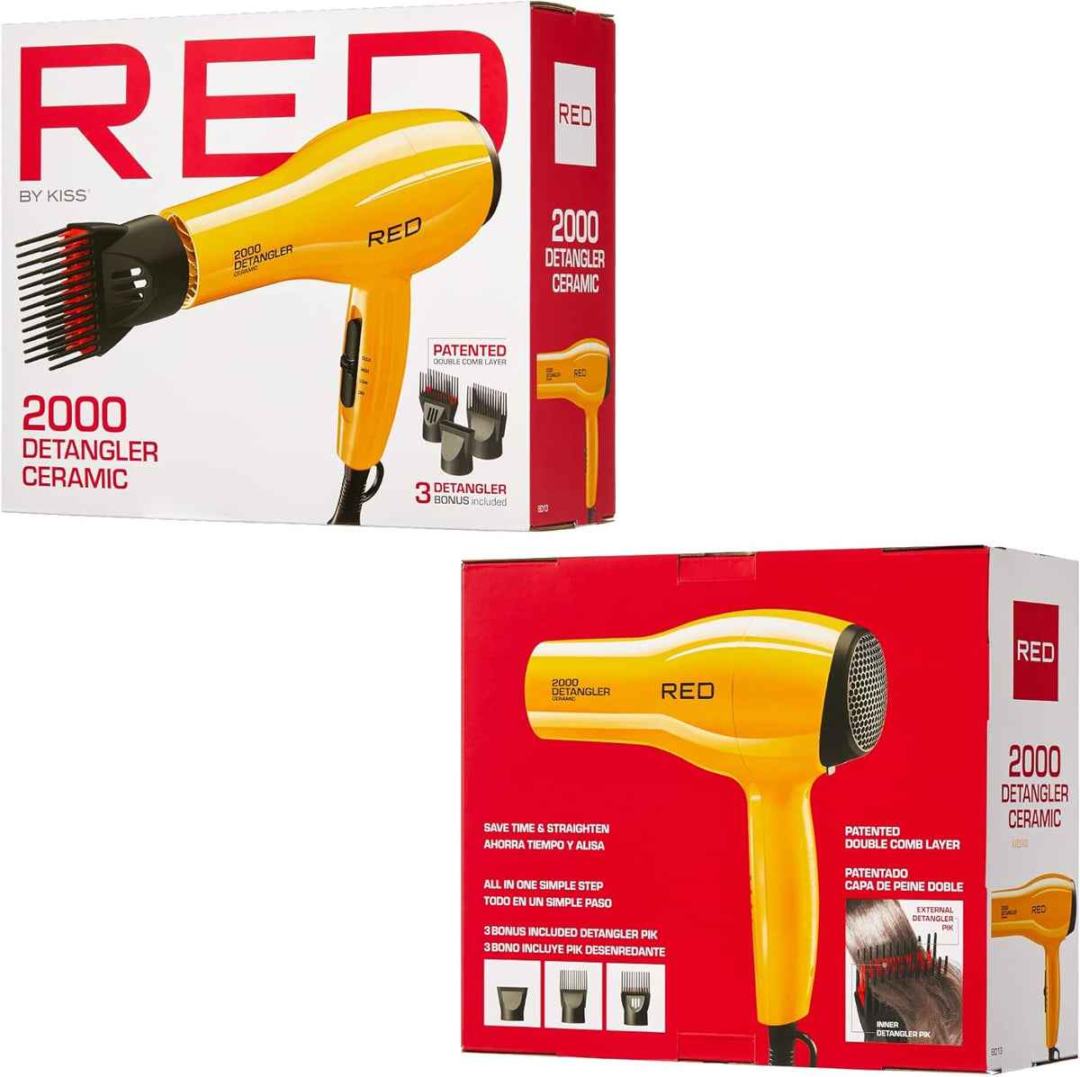 RED by KISS Secador de pelo cerámico 2000, secador de salón profesi...
