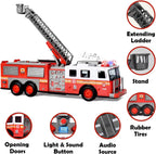 Liberty Imports Camión de bomberos RC – Camión de bomberos de juguete de control remoto