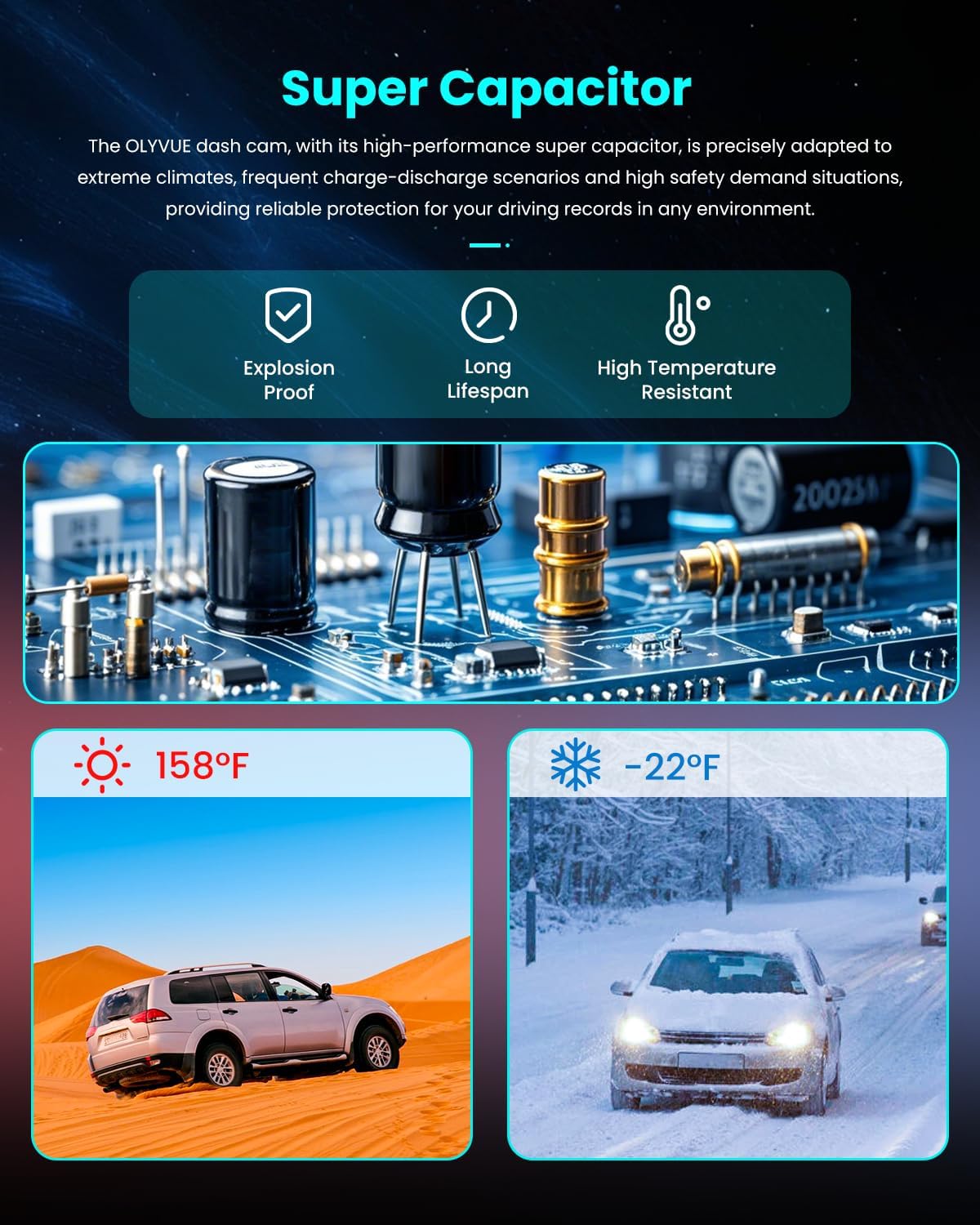 Cámara de tablero frontal 4K trasera 2K Dual STARVIS 2 Sensores Cámara de coche, Super visión nocturna HDR inalámbrica pequeña cámara de tablero grabadora de conducción, 5.8G WI-FI descarga