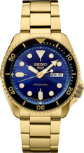 SEIKO Reloj automático para hombre - Colección 5 Sports - Reloj deportivo para hombre con acabado dorado de acero inoxidable - Resistente al agua 100M