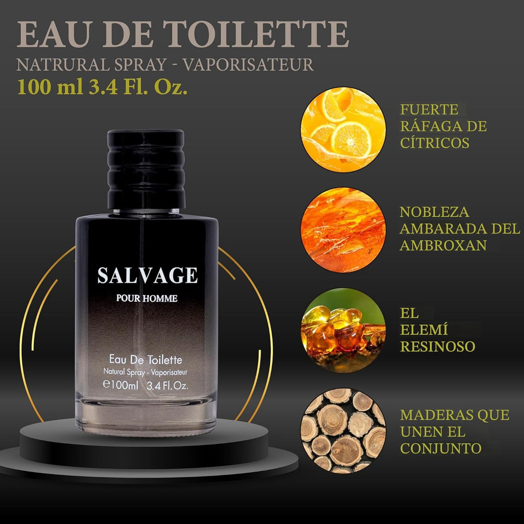 Salvage for Men - Eau De Toilette para hombre de 3.4 onzas en espra...