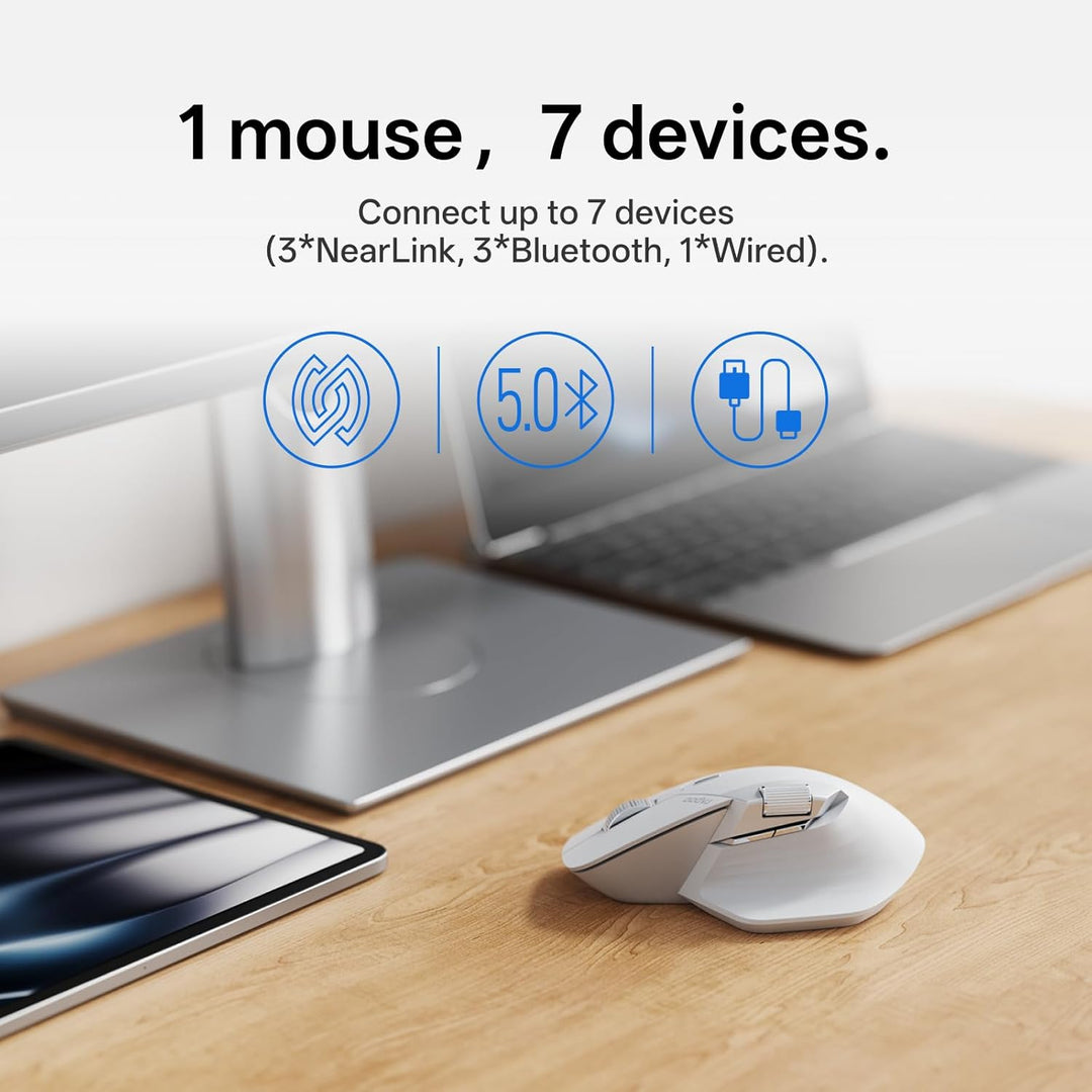 Rapoo MT760 PRO - Ratón inalámbrico, NearLink + Bluetooth 5.0 multi...