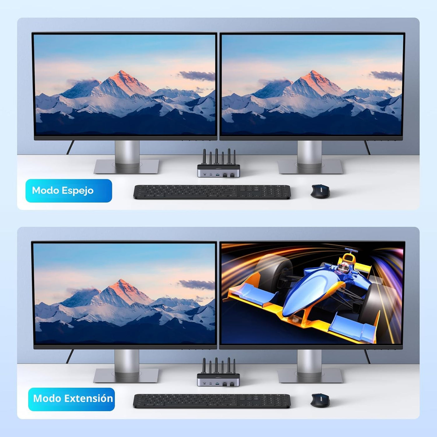 UGREEN Conmutador KVM HDMI 2 Monitores 2 Computadoras 4K@60Hz, con...