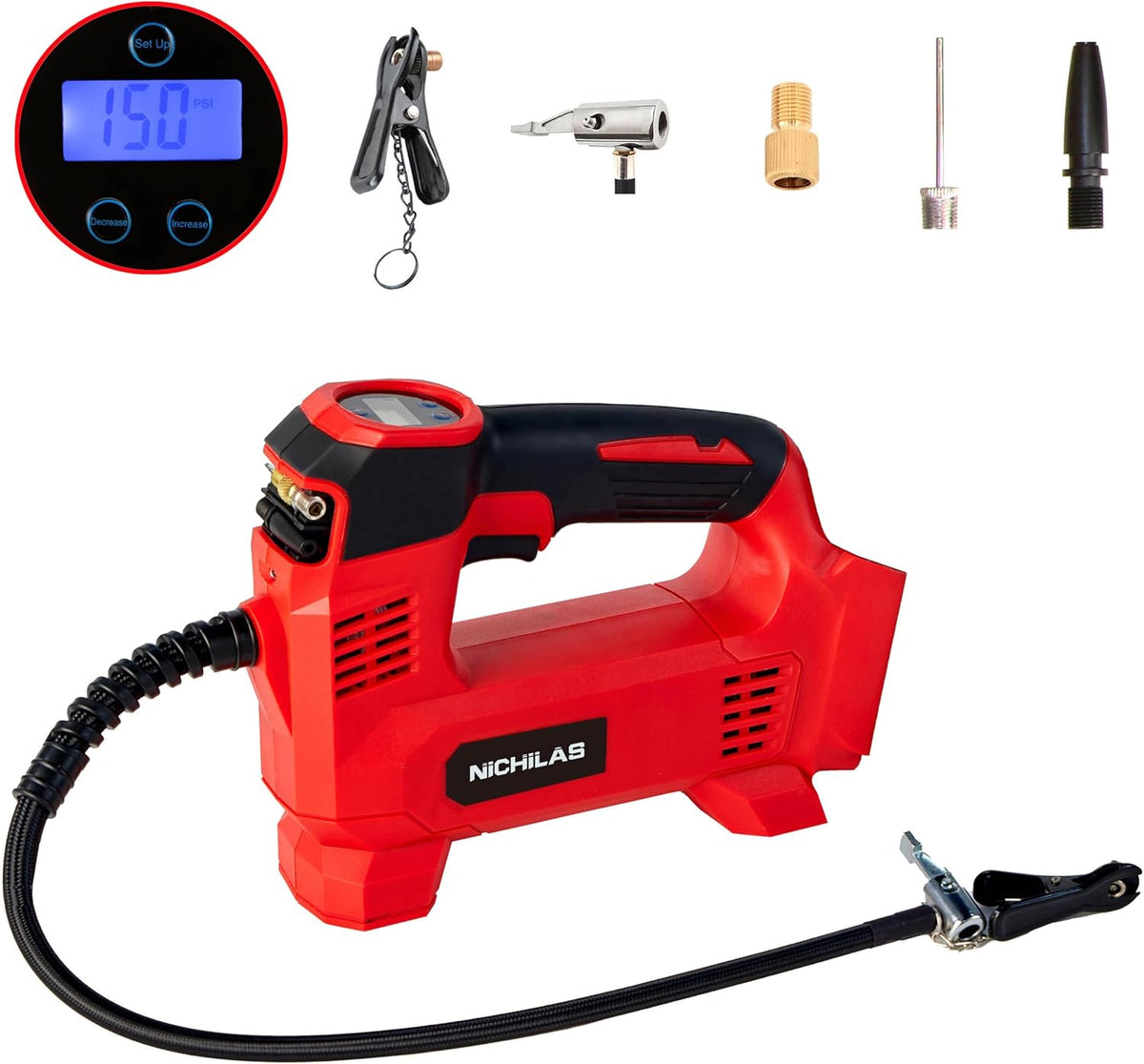 Nichilas Inflador de neumáticos compatible con batería Milwaukee M1...