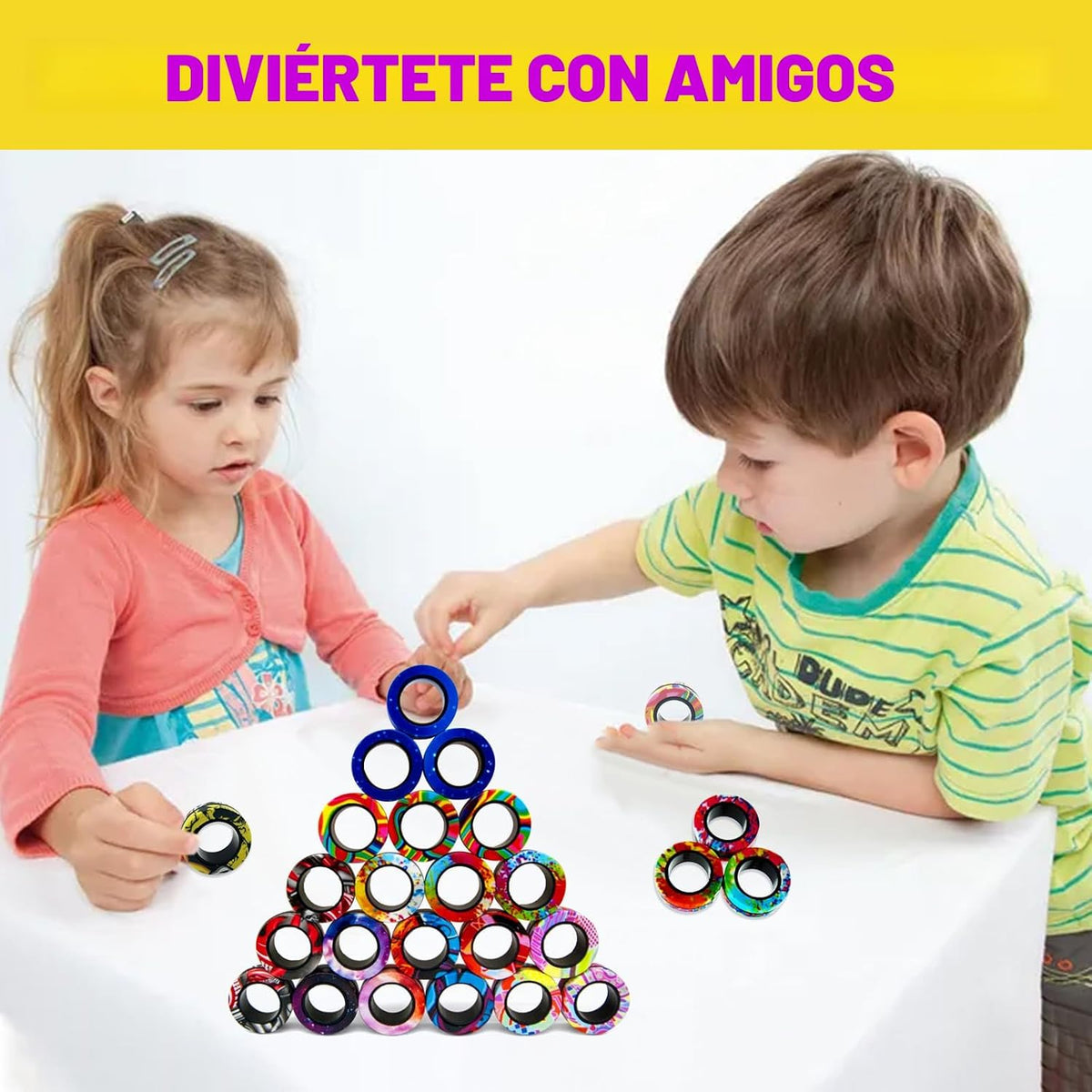 Juego de 27 anillos magnéticos para ansiedad, regalos de fiesta de Halloween, anillos magnéticos para niños, TDAH, ansiedad, anillos giratorios para alivio, regalo de cumpleaños para adultos